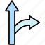 arrows, direction, path, right 
