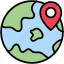 earth, globe, location, pin 