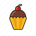 cake, cherry, chocolate, cupcake, dessert, food, sweets