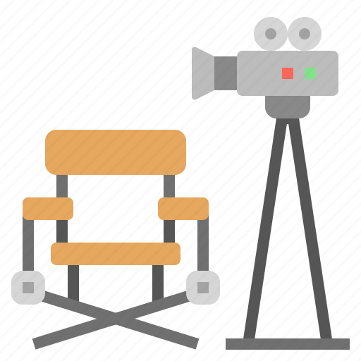 Camera, chair, director, film, industry icon - Download on Iconfinder