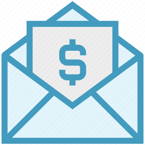 Document, dollar, dollar note, envelope, finance, money, open envelope icon - Download on Iconfinder