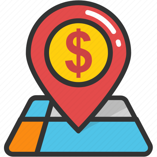 Bank location, dollar, gps, location, map pin icon - Download on Iconfinder