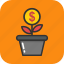 business growth, business success, dollar plant, growing dollar, investment startup 