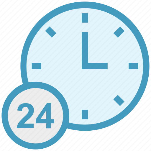 24 hours, clock, finance, marketing, service, time icon - Download on Iconfinder