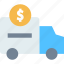 delivery, delivery truck, dollar, money, truck 