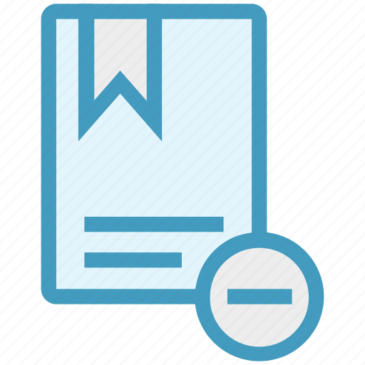 Book, bookmark, favorite, finance, minus, remove, ribbon icon - Download on Iconfinder