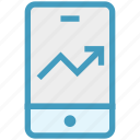 android, finance, graph, mobile, phone, smartphone, up arrow