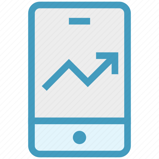 Android, finance, graph, mobile, phone, smartphone, up arrow icon - Download on Iconfinder
