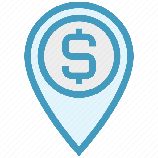 Business, dollar sign, finance, gps, location, map pin, marketing icon - Download on Iconfinder