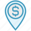 business, dollar sign, finance, gps, location, map pin, marketing 