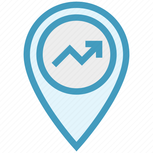 Business, finance, gps, graph, location, map pin, marketing icon - Download on Iconfinder