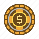 dollar, coin, money, currency, medal