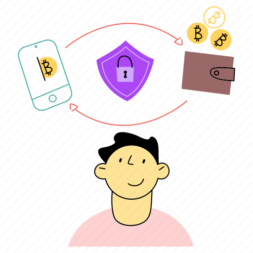 Wallet, safe, cryprocurrency illustration - Download on Iconfinder