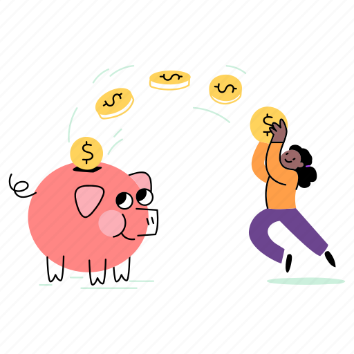 Piggy bank, money, coins, saving illustration - Download on Iconfinder