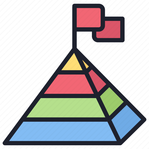 Goal, pyramid, steps, success, flag, finance, money icon - Download on Iconfinder