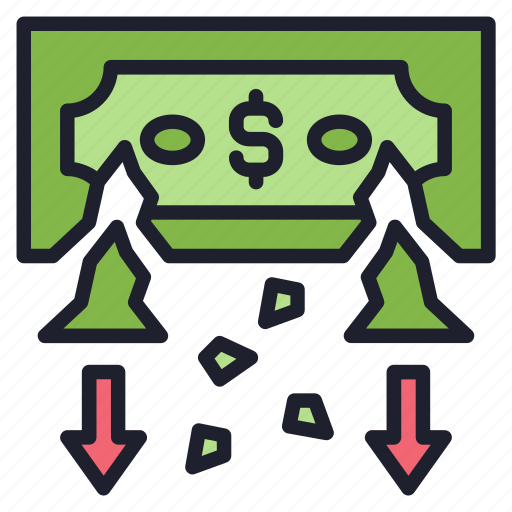 Banknote, loss, crisis, bankrupt, finance, money icon - Download on Iconfinder
