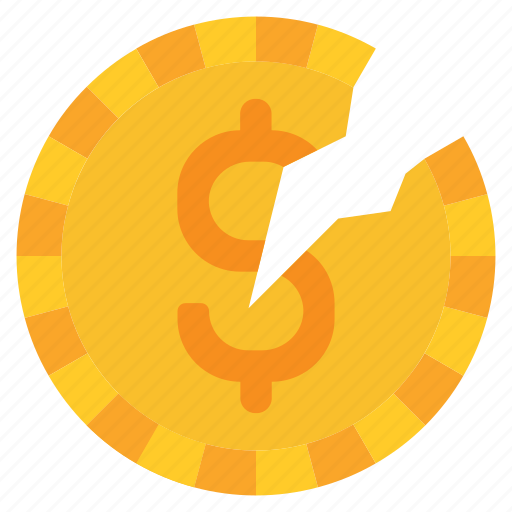 Finance, crisis, coin, crack, money icon - Download on Iconfinder