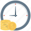 clock, credit, financial, income, money, payment, time icon 