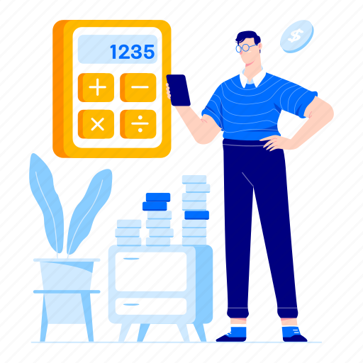 Calculator, calc, count, math, accounting, revenue illustration - Download on Iconfinder