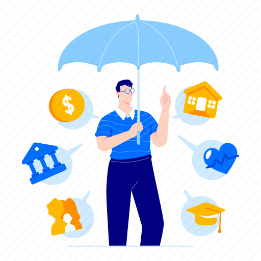 Insurance, protection, security, finance, umbrella illustration - Download on Iconfinder