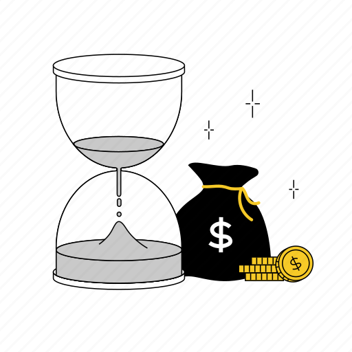 Time, is, money, finance, coin, currency, bank illustration - Download on Iconfinder