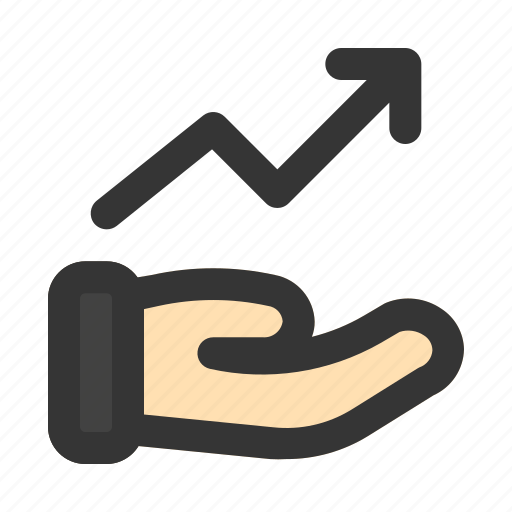 Investment, hand, stats, business, and, finance, analytics icon - Download on Iconfinder
