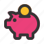 piggy, bank, save, money, cost, saving, coin, business, and, finance 