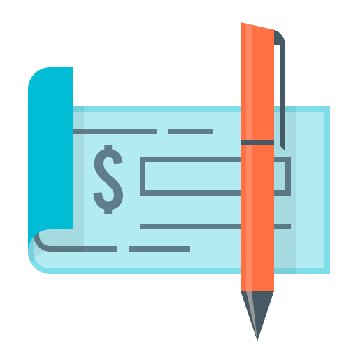 Bank check, check, pen icon - Free download on Iconfinder