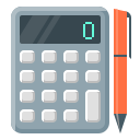 calculate, calculating, calculation, calculator, finance calculator, pen icon