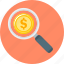 finance, funds, search, magnifier, magnifying glass, search funds 