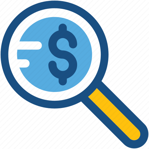 Commerce, dollar, magnifier, searching finance, searching money icon - Download on Iconfinder