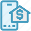 dollar sign, finance, house payment, mobile, online payment, phone 
