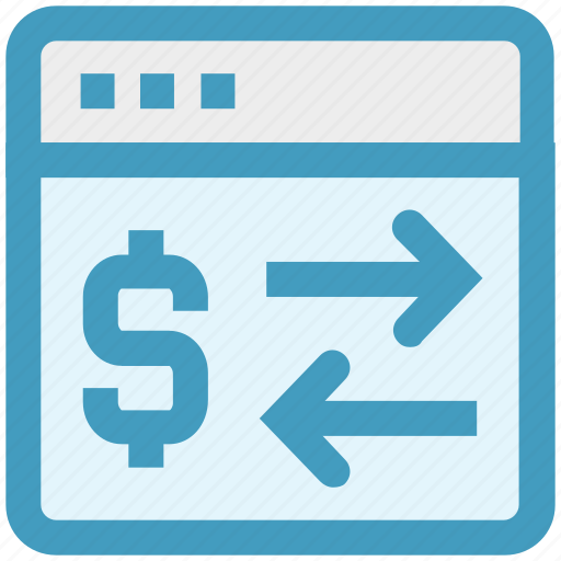 Arrows, currency, dollar, online, right and left arrows, webpage icon - Download on Iconfinder