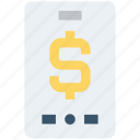dollar, dollar sign, mobile, online payment, phone, smartphone