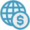 browser, business, coin, dollar, finance, globe money, world