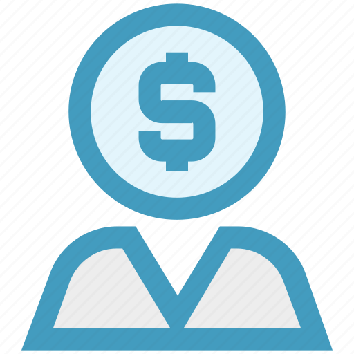 Businessman, coin, dollar, finance, man, money, person icon - Download on Iconfinder