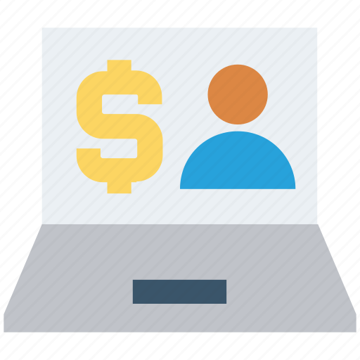 Dollar, finance, laptop, laptop pc, online banking, online business, user icon - Download on Iconfinder