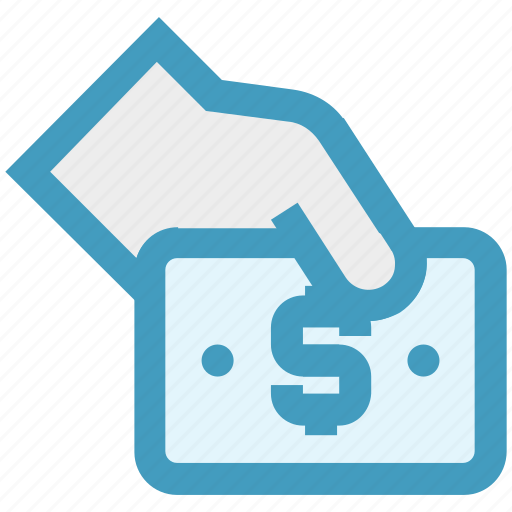 Cash, cash on hand, hand and note, hand holding dollar, hand with dollar, money, share icon - Download on Iconfinder