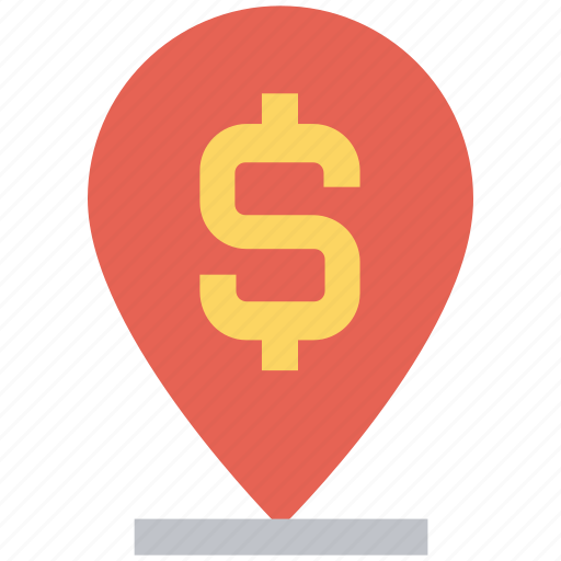 Atm, bank location, dollar sign, location pin, map pin icon - Download on Iconfinder