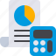 report, flat icon, document, business, finance, calculator, tax 
