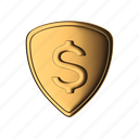 shield, money, currency, finance, security, dollar, guard, protect, gold