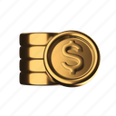 coin, stack, dollar, cash, money, business, gold