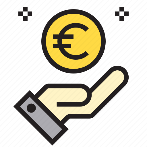 Coin, euro, hand icon - Download on Iconfinder on Iconfinder