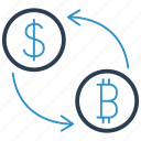 bitcoin, dollar, exchange