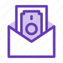 bank, coin, credit, finance, financial, message, money icon