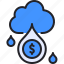 cloud, profit, money, rain, raining 