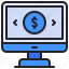 monitor, money, coin, finance, business 