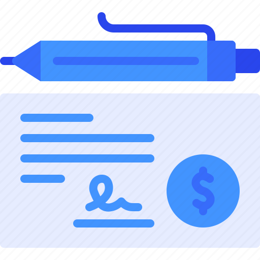 Bank, check, payment, pen, cheque icon - Download on Iconfinder
