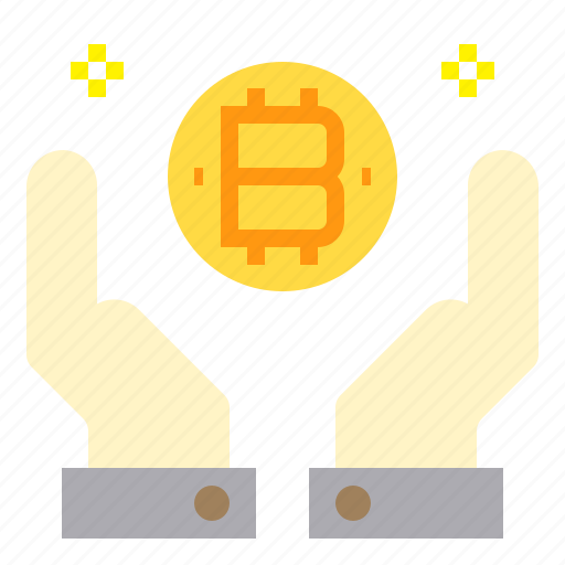 Bitcoin, hand, two icon - Download on Iconfinder
