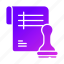 stamp, license, contract, document, agreement 